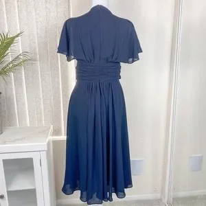 Gal Meets Glam Dresses Gal Meets Glam Jane Navy Tie Waist Midi